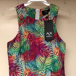 NWT AX Paris Tropical Wide Leg Pant Jumpsuit